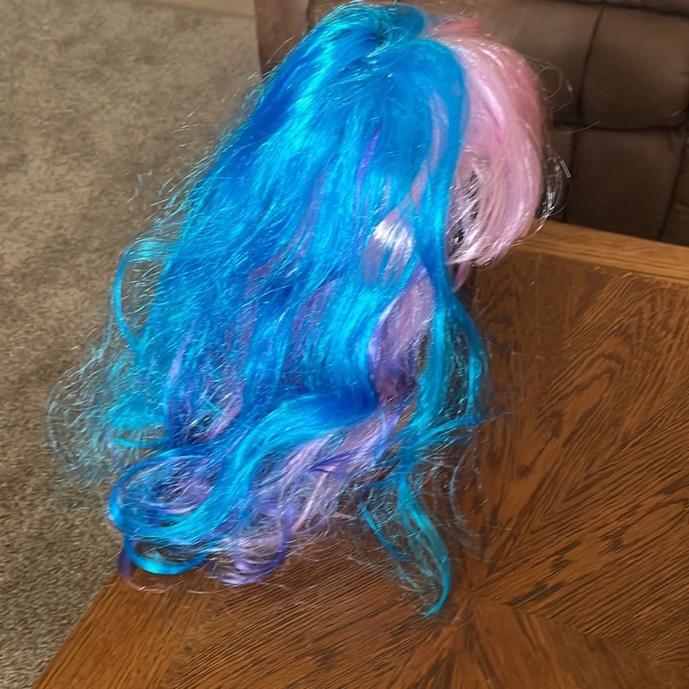 Girl’s pink and Blue and purple long wig